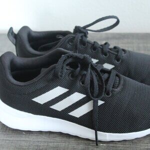 Adidas Cloudfoam Boy's Black W/ Gray Stripes Athletic Shoes Youth Size 3 EUC